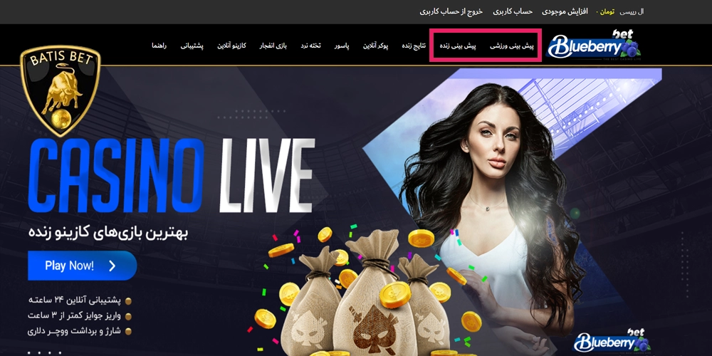 پیش بینی ورزشی BlueberryBet